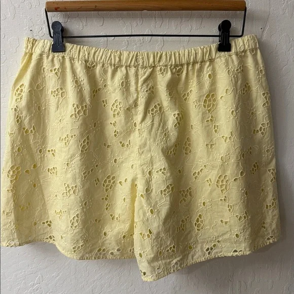 Everlane Yellow Eyelet Pull On Pocket Shorts XL - Picture 5 of 5